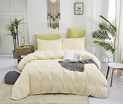CLOTHKNOW Ivory White Comforter Sets Full 3Pcs