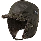 Comhats Aviator Hat Faux Leather Pilot Cap Oversize Adult Men Winter Trapper Hunting Hat 56-66CM