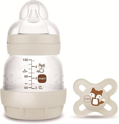 MAM Anti-Colic Bottle Start Pacifier 130 ml SkinSoft 0+ A112 1 Pack