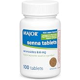 MAJOR Senna 8.6 mg Natural Vegetable Laxative Tablets - Made with Sennosides - Promotes Occasional Constipation Relief - 100 Tablets
