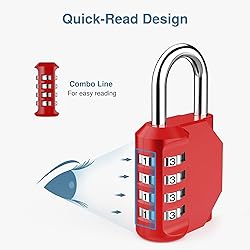 Puroma 2 Pack Combination Lock for Locker 4 Digit