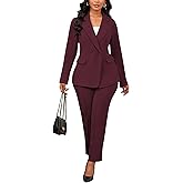 Kafiloe Pant Suits for Women Dressy Double Breasted Blazer Set 2 Piece Bussines Casual Outfits Work Office