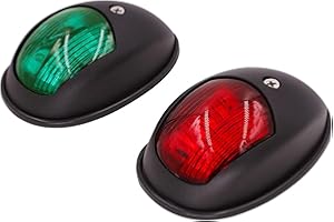 Obcursco Boat Navigation Lights, LED Red and Green Vertical Mount for Bow and Stern, IP67 Waterproof Marine Lights for Pontoon, Bass, and Jon Boats (Black)