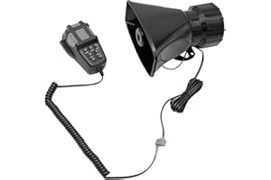 DUZFOREI 12V Horn Siren, Car Big Horn, 12V Big Horn Siren with 7 Tones, Equipped with Microphone PA Speaker System, Suitable 