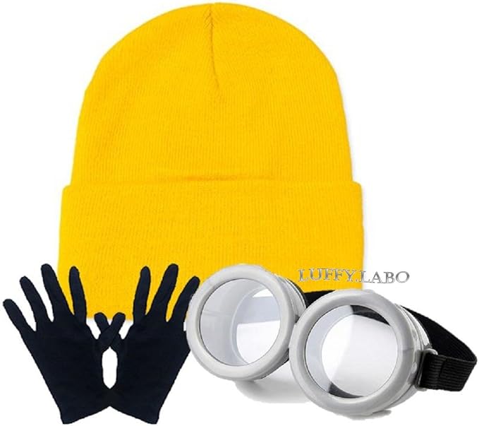 Amazon ゴーグル 黄色 ニット 帽 手袋 3点セット危機一髪 黄色 かわいい コスプレ 小物 フリーサイズ コスプレ 仮装 通販