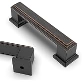 Asidrama 10 Pack 3 inch Oil Rubbed Bronze Kitchen Cabinet Handles | Heavy-Duty Solid Zinc, 2 Screw Sizes, 3" Hole Center(76mm), Cupboards, Drawers, Dressers, Furniture, Hardware