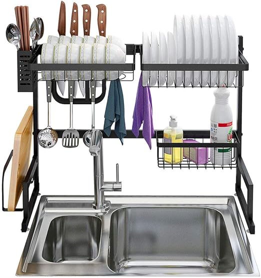 Amazon Com Dish Drying Rack Over The Sink Premium Stainless Steel
