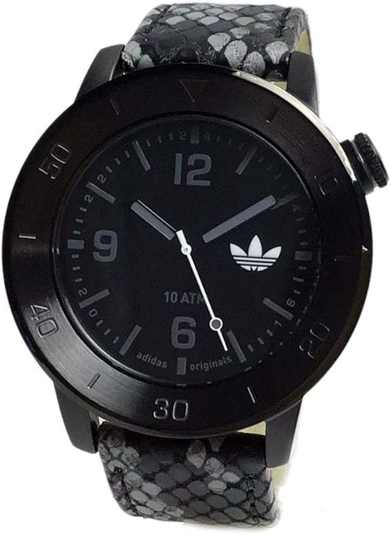 Amazon アディダス Adidas メンズ マンチェスター ブラック スネーク 蛇柄 レザー 10気圧防水 Adh3044 腕時計 並行輸入品 メンズ腕時計 腕時計 通販