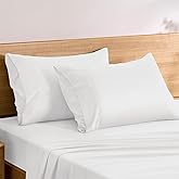 TOSMO Luxury Pillow Case Set of 2 - Cooling Viscose Derived from Bamboo, Oeko-TEX, Breathabl Silky Soft Pillow Cases with Envelope Closure (Queen, Classic White)