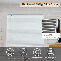 SEEYE Cordless Mini Blinds Aluminum Venetian Blind
