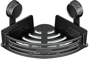 Triangle Corner Suction Cup Shower Caddy with Hooks No Drilling Removable Bathroom Corner Organizer for Bathroom Storage