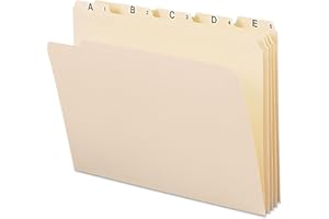 Smead Top Tab Indexed Folders, Alphabetic A-Z, 1/5-Cut Tab, Manila, 25 Per Set (11777)