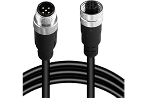 SOLNIQUE M12 5-Pin Male to Female Connector Cable – Industrial Waterproof Sensor Extension Wire, A-Coded Safe Signal Cord for Automation, Robotics, Machinery