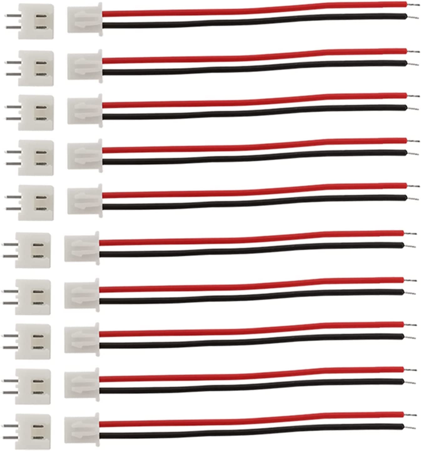 20 Sets JST XH2.54 2Pin Wire Cable Plug Connector, XH 2.54mm Pitch 2Pins Male Female with 20cm Wire 26AWG