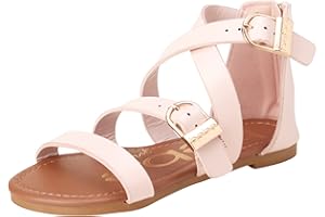 bebe Girls Sandals - Open Toe Summer Easter Strappy Flat Dress Gladiator Sandals with Cushioned Sole