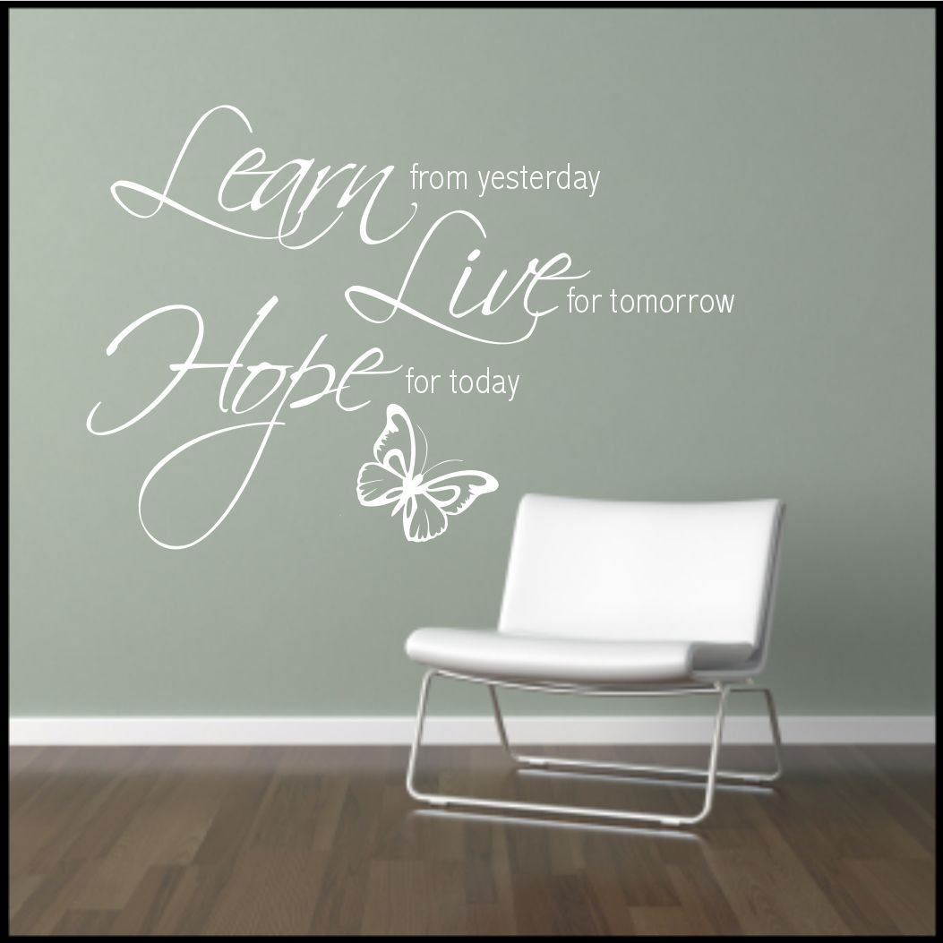 Wall Sticker Quote Learn Live Hope Home Decal Decorative Bedroom Lounge Kitchen