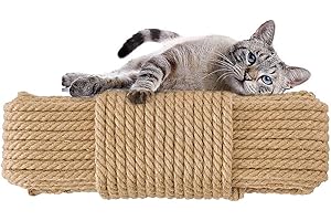 Aoneky Replacement Cat Scratching Post Sisal Rope - Hemp Rope for Cat Tree Tower (1/4'' 33 Ft)