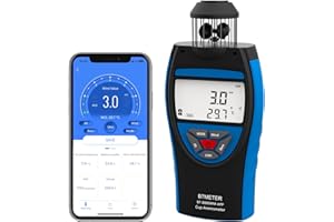 BTMETER Cup Anemometer Handheld Air Flow Meter, Wind Speed Data Logger w/Barometer Measure Wind Velocity/Temperature/Altitude/Humidity for HVAC Air Ventilation, Drone Hiking Outdoor Activities