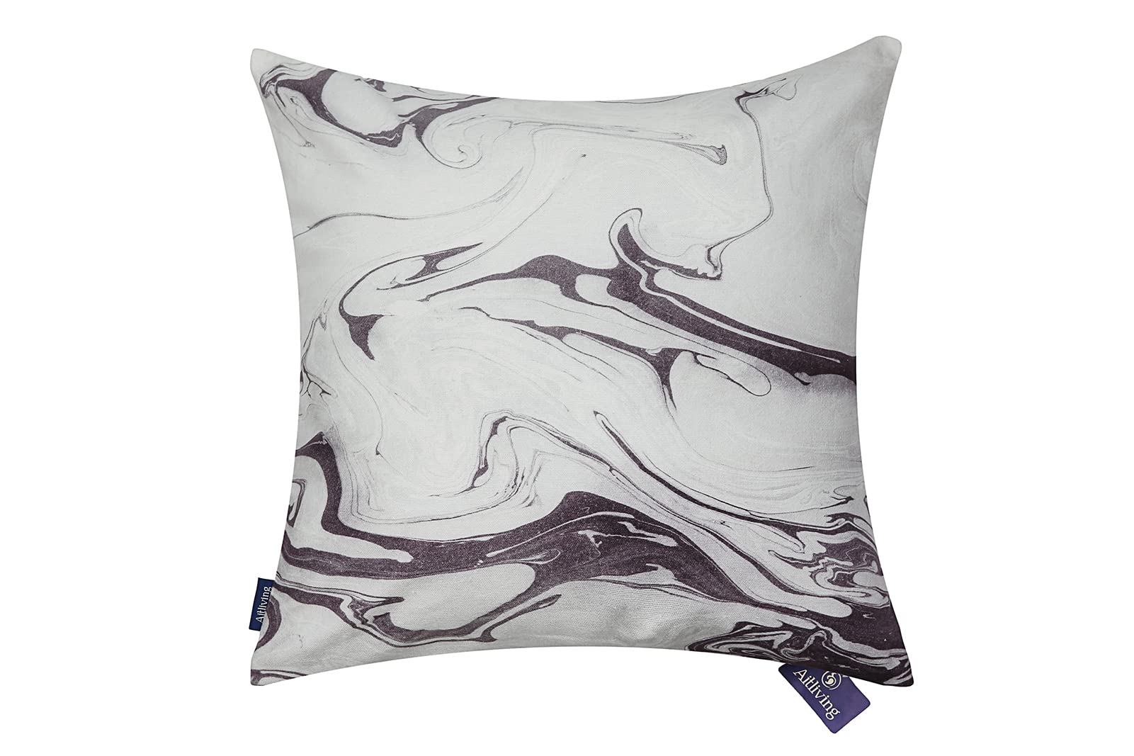 Aitliving Marbling Cushion Cover Decorative Pillowcase 50X50cm Grey/Beige 20"x20" Mable Ink Multicoloured Throw Pillow Shell Abstract Painted Ocean Art Cotton Print Cotton Canvas/Cotton Linen — image 1