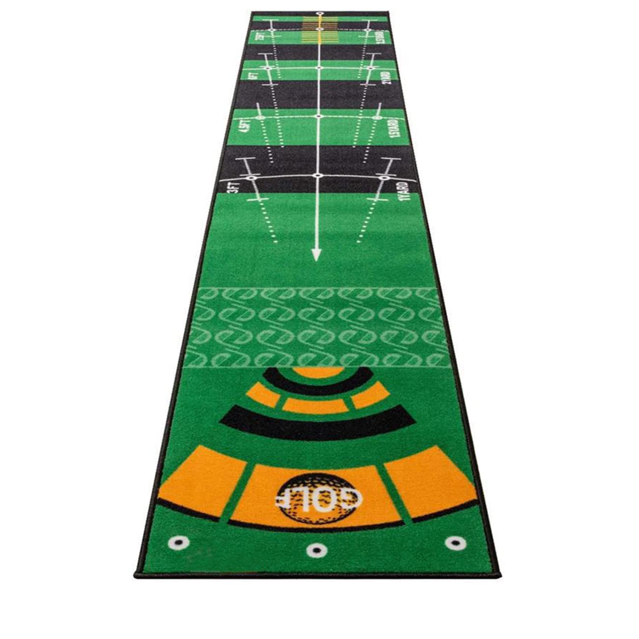 Green Golf Putting Mat Trainer Professional Training Mat with Non-slip Base for Indoor Outdoor Office Home Garden Courtyard Simulation Grass Design