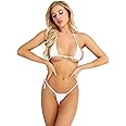 EVAbaby Women Micro G-String Bikini 2 Piece Swimsuit Sheer Extreme Mini Thong Set Bathing Suit Swimwear