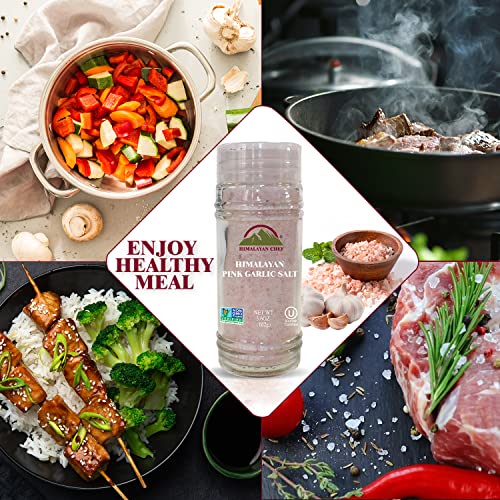 HIMALAYAN CHEF HIMALAYAN PINK GARLIC SALT(SMALL SHAKER), 3.6 OZ, KOSHER CERTIFIED & NON GMO