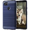 KEEPCA for Google Pixel 2 XL Slim Case,Thin Soft Flexible TPU Rubber Skin Silicone Carbon Fiber Shockproof Protective Cases Cover for Google Pixel 2 XL,Brushed Blue