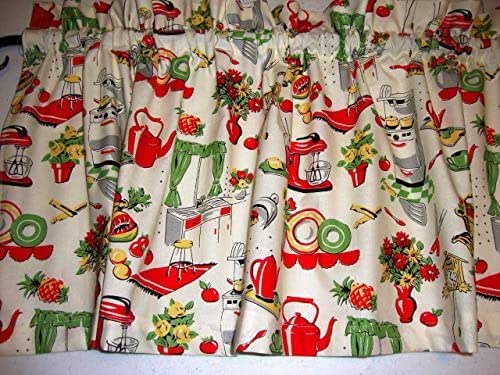 Retro 1950's Kitchen Valance Curtain Window