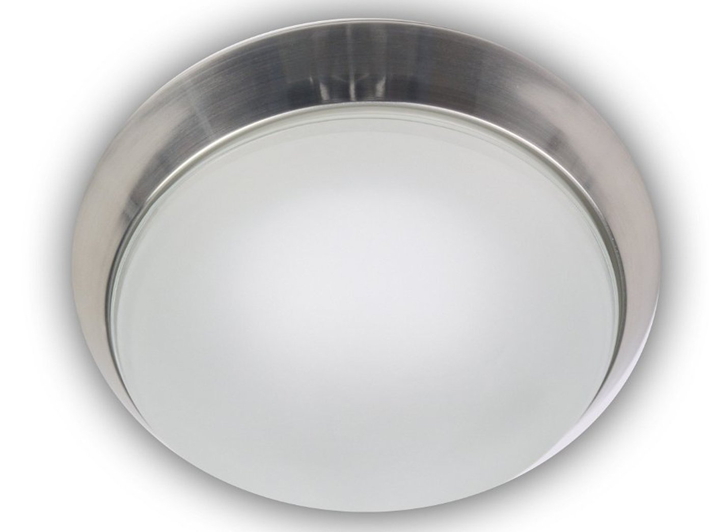 'Niermann Standby A to E Ceiling Light Decoration + + Matt Nickel Ring, Glass/Metal, satiniert mit klarrand, 40 x 40 x 13 cm