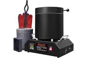 TOAUTO 8KG Large Electric Aluminum Melting Furnace ‎TAF8000, 1800W PID Smelter Kiln Electric Gold Smelting Furnace Kit, for Scrap Metal Recycle Melt Silver & Aluminum (below 1000℃ Metal）