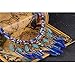 SUMAJU Fancy Feather Pendant Statement Necklace, Women's Multi Layers Tribal Bib Leaf Rope Chain Chunky Collar African Necklace Jewelry