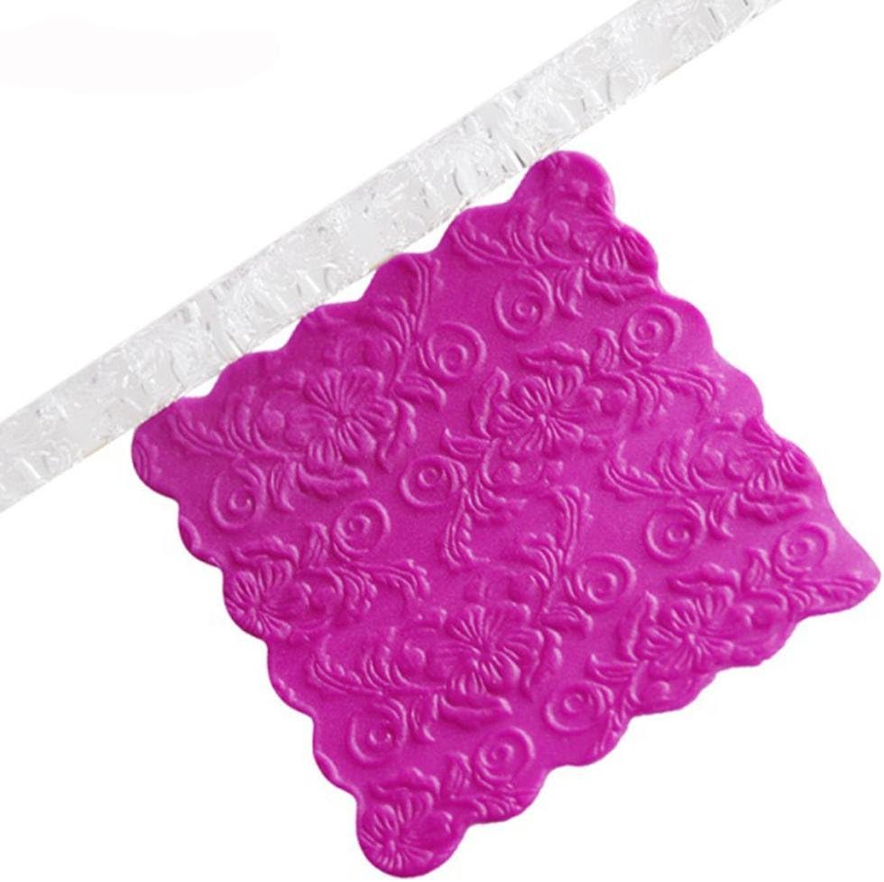 Embossing Acrylic Cake Decorating Tool SOEMSUN Rolling Pin Fondant Sugar Craft Baking (B)