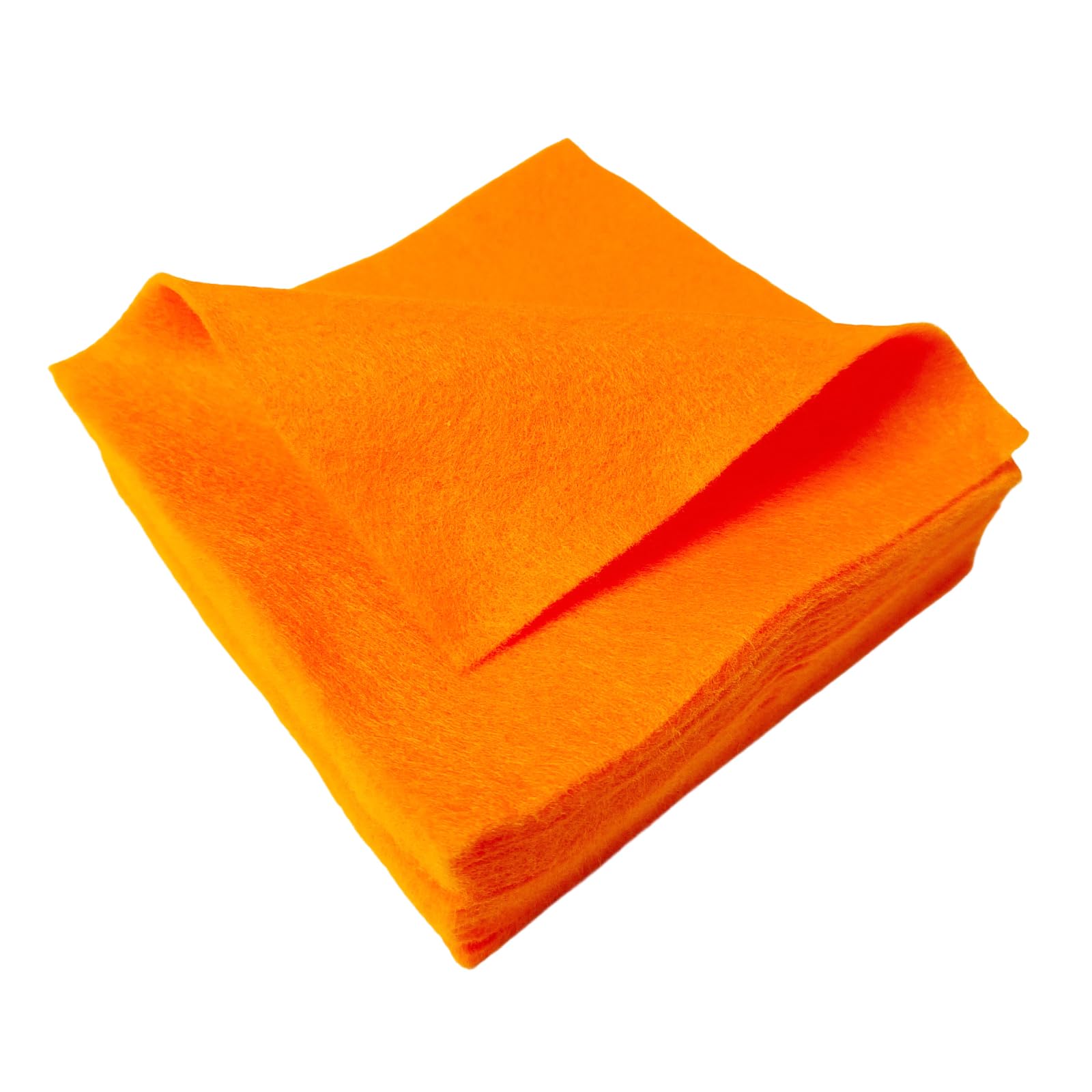Jtnohx Soft Felt Fabric, Colour Felt Sheets for Crafts, 1.4mm Thick Flexible Craft Fabric for Handwork DIY Projects 15x15cm(Orange)