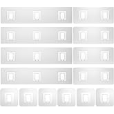 Lsnisni 14 Pack Shower Caddy Adhesive Replacement, Waterproof Shower Shelf Adhesive Strips, Strong Adhesive Flat Hooks for Bathroom Storage Shelves and Kitchen Racks No Drilling, Clear