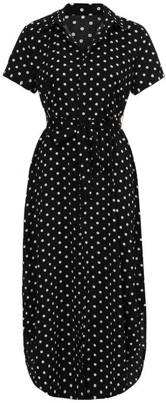 Huyb レディース ワンピース 女性 半袖 水玉 Vネック ドレス 可愛い ワンピース 高校生 夏服 ワンピース チュニック 通販 Amazon