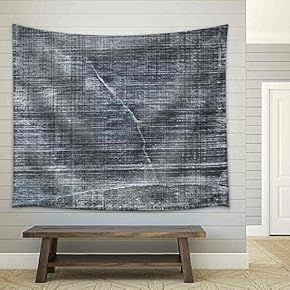 White Chalk Texture on Vintage Slate Blackboard with Scratches and Cracks - Fabric Wall Tapestry Home Decor - 51x60 inches
