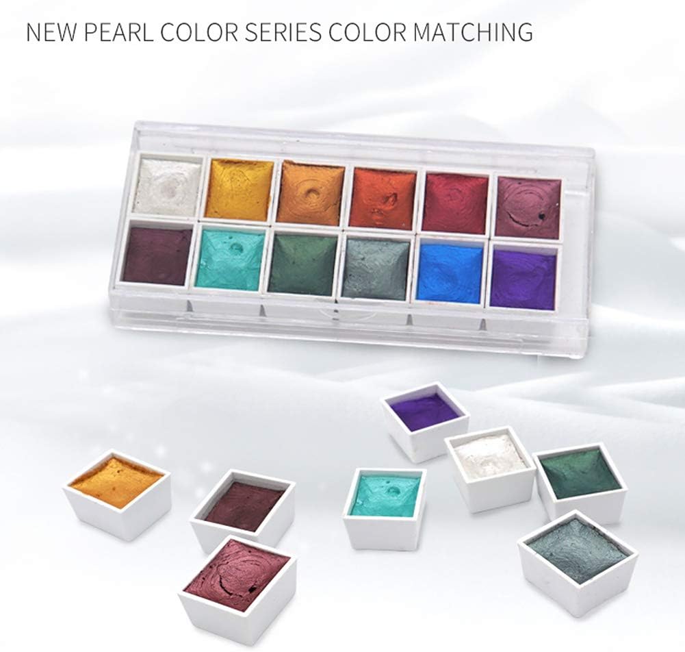 Urstory1 Watercolour Paint Set, 12 Colors Professional Watercolor Kit, Metallic Glitter Art Supplies For Artists - Image 5