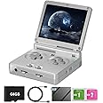 RG35XXSP Handheld Clamshell Games Consoles Built-in 64G TF Card 5000+ Games Portable Style Flip Hand Held Game Video Consoles Linux System with Case (Silver)