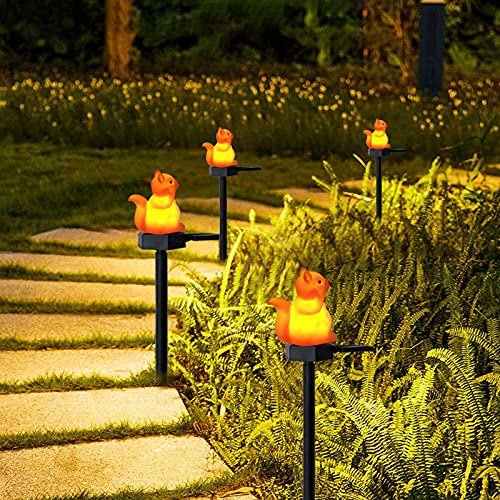 Garden Decor Squirrel Solar Lights Animal Outdoor Decorative Waterproof Solar Stake Light for Outdoor Patio Yard Pathway Porch