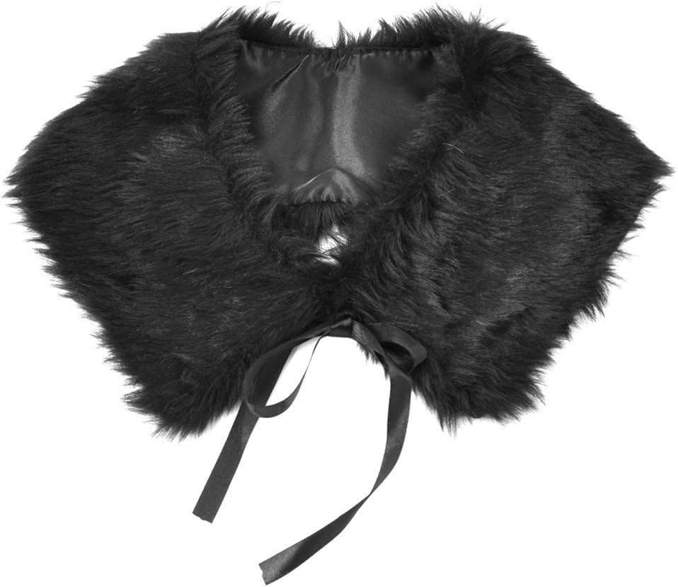 Topro Faux Fur Shoulder Shawl Wrap Ribbon Bow Collar Shrug Scarf