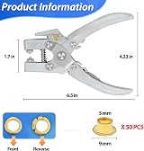 Mygeromon 5mm Eyelet Punch Kit Metal Grommet Hole Pliers Tool for Leather Belts view 7