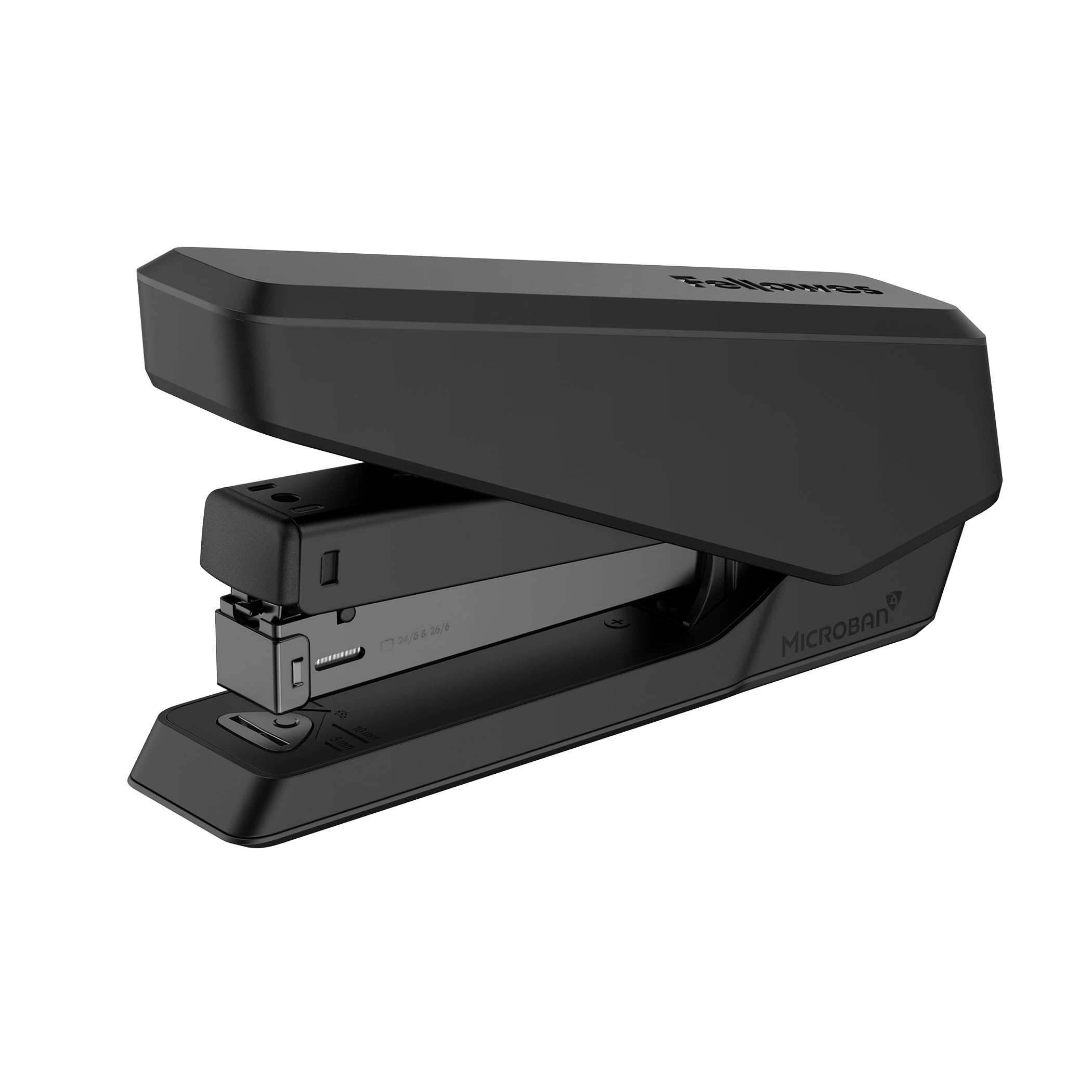 Fellowes Jam Free Stapler, 25 Sheet Capacity - LX850 Easy-Press Full Strip Antibacterial Manual Stapler- Uses Both 24/6mm and 26/6mm Staples - Black — image 1