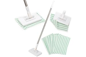 WATNTOW Snap Grip Mini Mop, Disposable Dust Mop, Cloth Changing Mini Mops, Automatic No-Touch Cloth Holder Lazy Mops, Hands-F