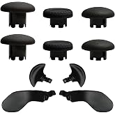10-in-1 Metal Thumbsticks Replacement for PS5 Dualsense Edge Controller,4 Metallic Back Paddles Triggers Buttons Repair Parts for PS5 Edge Controller with 6 Analog Joysticks(Black) [Video Game]