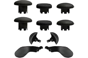 MINGXIONG 10-in-1 Metal Thumbsticks Replacement for PS5 Dualsense Edge Controller,4 Metallic Back Paddles Triggers Buttons Repair Parts for PS5 Edge Controller with 6 Analog Joysticks(Black) [Video Game]