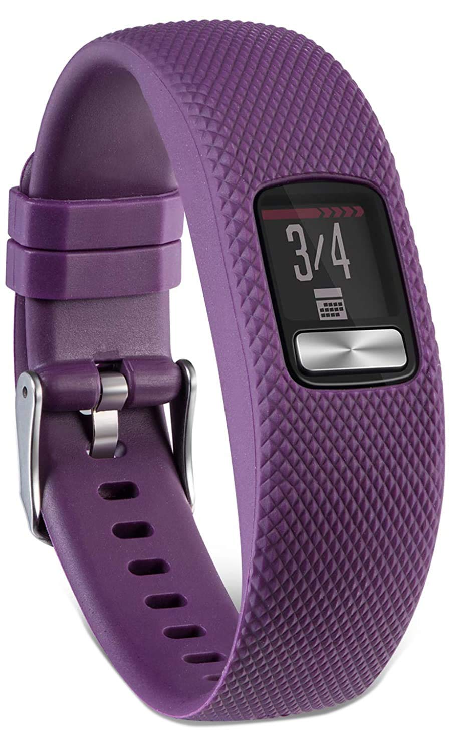 Tyogeephy Compatible with Vivofit 4 Bands, Silicone Replacement Band for Vivofit 4, with Secure Metal Watch Clasp Buckle Wristband Strap Women Men Large Small