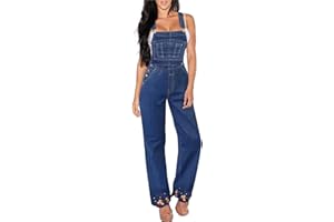 Hybrid & Company Womens Super Comfy Stretch Denim jumpsuit Pants Overalls