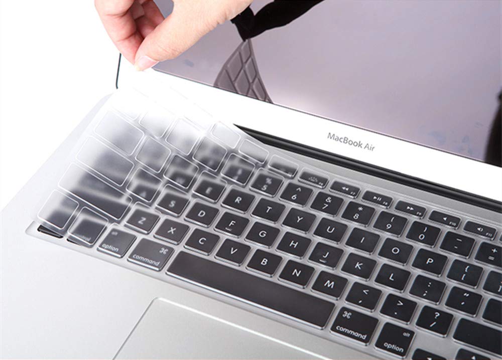 Se7enline Compatible with MacBook Air 13 inch and MacBook Pro with Retina Display 13" 15" 17" Models: A1369, A1466, A1502, A1425, A1398 Clear Keyboard Cover Skin (US Layout), Transparent-Clear — image 1