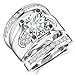 3 PCS Round Cut CZ Bridal Sets - 5.56 Ct Cubic Zirconia Silver Color Promise Engagement Wedding Rings Set for Women
