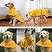 NACOCO Large Dog Raincoat Adjustable Pet Water Proof Clothes Lightweight Rain Jacket Poncho Hoodies with Strip Reflective (L, Yellow)